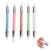 5 pieces silicone nail brush nail art silicone brush double heads DIY manicure tool reusable nail art pen for painting carving designing modeling