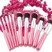 Glamza Pink Makeup Brush Set - 10 Premium Brushes for Flawless Application | International Shipping Available - Buy Online on SooperMarket.com