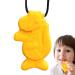Sensory chewing chains-creative silicone dinosaur-shaped bite chain |Cauhal chain for children portable fidget toys bite chain for sensory children Bexdug yellow