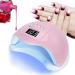 48W UV LED Nail Lamp for Gel Nails Polish | Professional Salon Curing Light with 4 Timer Settings and Sensor | Pink - Buy Online on SooperMarket.com