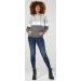 Happy Mama Nursing Hoodie - Women's Breastfeeding Maternity Top - 503p 16 Light Grey Melange/White/Graphite - Buy Online on SooperMarket.com