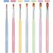 TEOYALL 7 PCS Gel Nail Brushes Set - Oval Flat & Builder Tips for Poly Gel Extension - Multicolor Nail Art Brushes - Buy Online on SooperMarket.com