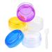 4pcs Travel Bottles Pots Sample Pots for Toiletries 15g/15ml Clear Round Travel Small Pots with Lids for Women Cosmetic Containers for Lotions Creams Makeup(Clear Yellow Purple Blue) Transparent Yellow Purple Blue