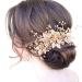Bride Wedding Hair Comb Bridal Hair Accessories for Women Flower Rhinestone Headpiece Bridal Pearl Hair Accessories for Girls Silver Hair Accessories
