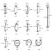100PCS Piercing Kit: Nose Septum Rings, Ear Lip Belly Button Tongue Tragus Cartilage Daith Jewelry Set with Needles and Alcohol Pads - Buy Online on SooperMarket.com