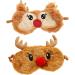 Shop NOLITOY 4 Pcs Animal Eye Masks | Plush Rudolph Eye Cover for Travel & Sleep | Soft Blindfolds for Comfort & Style - Buy Online on SooperMarket.com