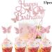 13PCS Butterfly Glitter Cake Topper: Paper Cupcake Pick for Birthday Cake Decoration - Buy Online on SooperMarket.com