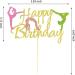 Arthsdite Gymnastics Cake Topper Gymnast Cake Pick for Gymnastics Theme Baby Girl Happy Birthday Party Decorations - Gold Glitter - Buy Online on SooperMarket.com