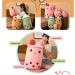 Hpory Bubble Tea Plush Pillow - Cute Boba Milk Tea Cup Toy for Kids - Pink 23cm - Buy Online on SooperMarket.com