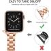 OMIU Thin Band Compatible with Apple Watch - Premium Stainless Steel Metal Replacement Wristband for iWatch 38mm/40mm/41mm - Rose Gold - Adjustable Strap for Women and Men - Buy Online on SooperMarket.com