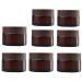 Tuakimce 8 pieces 20ml 30ml glass cream can empty empty cans clear crucible empty cans empty fuel-fillable container glass container with lid and liner for lotion cream cosmetics 8 pieces-20ml/30ml amber wooden grain cover bottle