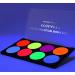CCbeauty Pro Large UV Glow Face Body Paint Palette  8 Neon Glow In The Black Lights Makeup  Water Based Activated Eyeliner Painting Palette  Non-Toxic Washable for Kids Adults  Halloween Costume Masquerades Club Makeup