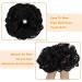 Messy Bun Hair Scrunchie Extension | Curly Wavy Updo Synthetic Chignon Ponytail Accessory - Dark Black | Women Girls - 1 PCS - Buy Online on SooperMarket.com