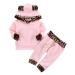 TMEOG Baby Boys Girls Long Sleeve Pullover Hooded Sweatshirts Top+Pants Infant Hoodie Tracksuit Clothes Outfits Set Pink 6-12 Months