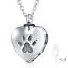 cluis Urn Necklace for Ashes Cremation Necklace Paw Print Pet Urn Heart Necklace Animal Cremation Jewelry for Ashes Memorial Keepsake Jewelry for Women Dog's Cat's Pet Ashes