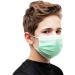 Kata 3-Ply Pleated Disposable Children's Face Masks - Green One Size Box of 50 - International Shipping Available - Buy Online on SooperMarket.com
