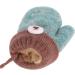 Kids Toddlers Knitted Fleece-Lined Mittens with String - Green | Winter Warm Cartoon Gloves for Ages 0-3 - Buy Online on SooperMarket.com