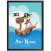 Framed Occasions PERSONALISED PIRATE SHIP Print - Boys bedroom/nursery decor for birthday Christening naming day wall art. Poster picture keepsake for Son God Son Brother. poster/picture