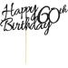 Arthsdite 1 Pc Happy 60th Birthday Cake Topper 60 Cake Topper Happy 60 Birthday Cake Decoration for 60th Cheers to 60 Birthday Party Decoration Supplies - Black Glitter Black 60 - Buy Online on SooperMarket.com