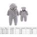 Newborn Baby Cartoon Bear Snowsuit Winter Coat Fleece Hooded Romper Jumpsuit 0-3 Months - Grey - Buy Online on SooperMarket.com