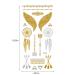 8 Sheets Gold Metallic Temporary Tattoos for Women - Shimmer Designs, Jewelry Fake Tattoo Stickers - Waterproof Body Makeup - Buy Online on SooperMarket.com