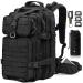 EMDMAK Military Tactical Backpack, Large Military Pack Army 3 Day Assault Pack Molle Bag Rucksack Black