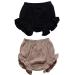 HASAKI 2Pcs Kids Linen Bloomer Shorts - Newborn Baby Girls Boys Toddler Diaper Cove 12-18 Months Black+khaki