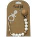 White-Sweet Jill Silicone Pacifier Clip with Wood Clip - BPA-Free, Chewable, 9 Long - Securely Fastens Pacifiers & Teethers - Buy Online on SooperMarket.com
