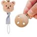 Soft Cotton Pacifier Chain with Clip | Bear Brown Pacifier Holder for Boys and Girls | Fits Baby Teethers and Toys | Perfect Gift Idea - Buy Online on SooperMarket.com