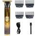 Dous T9 Electric Hair - T-Electric Cordless Beard Trimmer Cordless T-Hair Trimmer for Mustaches Nose Hair Grooming with 4 Guide Comb Gold Black - Buy Online on SooperMarket.com