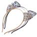 AWAYTR 3PC - Crystal Cat Ears Hair Hoop Headband for Women Girls Cats Ears Hairband Headwear Hair Accessories Christmas Gift (Floral)