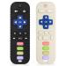 Bathing toy for 3 months baby silicone remote -controlled bite toy tooth aid toys for babies remote control bite rings made of silicone with soothes baby gums (2 -Set) black & white