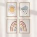 Happyarts A4 Poster Set - Hand-Painted Boho Sun Rainbow & Cloud Decor for Kids' Room | Perfect Baby Room Wall Art - Buy Online on SooperMarket.com