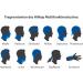 Hilltop 3x Motorcycle Multifunctional Headscarf & Bandana Set - Blue Wind Wheels for Men & Women | International Shipping Available - Buy Online on SooperMarket.com
