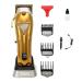 MAYIT Hair Clippers for Men Full Metal Body Hair Clipper High Power Electric with Base Charging Digital Display Hair Salon Clipper (Color : Gold)