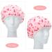FRCOLOR Girl Beanie Shower Cap - Reusable Floral Printed Spa Cap for Girls - Elastic Double Wrap Protector for Beauty Bonnet - Salon Bathing Cap for Women - Pink, 29x29cm - Buy Online on SooperMarket.com