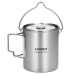 Lixada Camping Cup Pot 750ml Stainless Steel Water Cup Mug with Foldable Handles and Lid for Outdoor Camping Hiking Backpacking