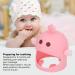 Silicone Chick Shape Baby Teether with 2 Teether Stems - Cherry Powder Color - Daytime and Nighttime Teething Relief - Cute and Safe Chew Toy - Buy Online on SooperMarket.com