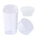 Clear nail art Stamper Schaber Set Silicon French Manicure Stamp Nagel Jelly Stamp with cap for DIY nail art tools accessories for French smile line tools (transparent)