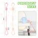Vicloon Silicone Toy Clip 2Pcs - Food Grade Pacifier & Sippy Cup Straps | Adjustable Stroller & Baby Toy Anti-Drop Chain - Bear-Pink/Apricot - Buy Online on SooperMarket.com