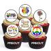 PRECUT LGBTQ Edible Cupcake Toppers - LGBTQ Pride Theme Premium Thickness SWEETENED VANILLA - wafer card disc cake decorations (Pack of 12)