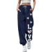 WILLBEST Joggers for Women UK Stretch Cotton Jogging Bottoms Soft Harem Sweatpants Sport Gym Trousers Pant Lounge Wear 5401-djufh-purple#2 XL