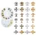 2 Boxes AB Nail 24 Pcs Mixed Sizes 3D Nail Art Accessories Multi Shapes Manicure Decoration for Nail Face Decoration Nail Makeup DIY Craft(golden and Silver)