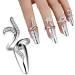 4 PCS Rhinestone Finger Tip Nail Rings - Adjustable Opening Nail Art Charms in Silver Women's Fashion - Buy Online on SooperMarket.com