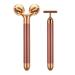 Beauty Bar 2-in-1 24k Golden Pulse Facial Face Massager  Electric 3D Roller and T Shape Arm Eye Nose Head Massager Facial Roller Massager Kit Skin Care Tools