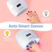 MelodySusie 54W UV LED Nail Lamp for Gel Nail Polish - 3 Timer Settings, LCD Display, Automatic Sensor | Nail Dryer with Detachable Tray & Tools - Buy Online on SooperMarket.com