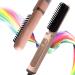 Hair Straightener Heated Straightener Comb with Anti-Scald Comb 5-Level Temperature Settings 30s Fast Heating Auto Shut-Off Function for Home Travel and Salon Use (Pink)