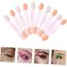 BELLIFFY 100pcs Eye Shadow Stick Girl Eyeshadow Makeup Brush Dual Side Eyeshadow Brushes Pink Rubber Cotton 6.20X0.50X0.50CM Pink - Buy Online on SooperMarket.com