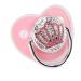 Bling Baby Pacifier Rhinestone Crown Ultra Soft Silicone Safe Infant Dummy Pacifier Size M (Pink)