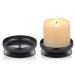 Piece of 2 black iron column candle holder spike candle holder 9cm diameter.Ideal for wax or LED candd gardens spa and aromatherapy frankincense wedding party spa 2 pieces black